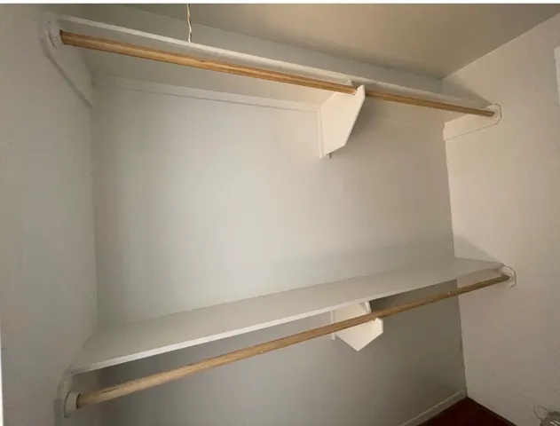 a close up view of racks on the wall