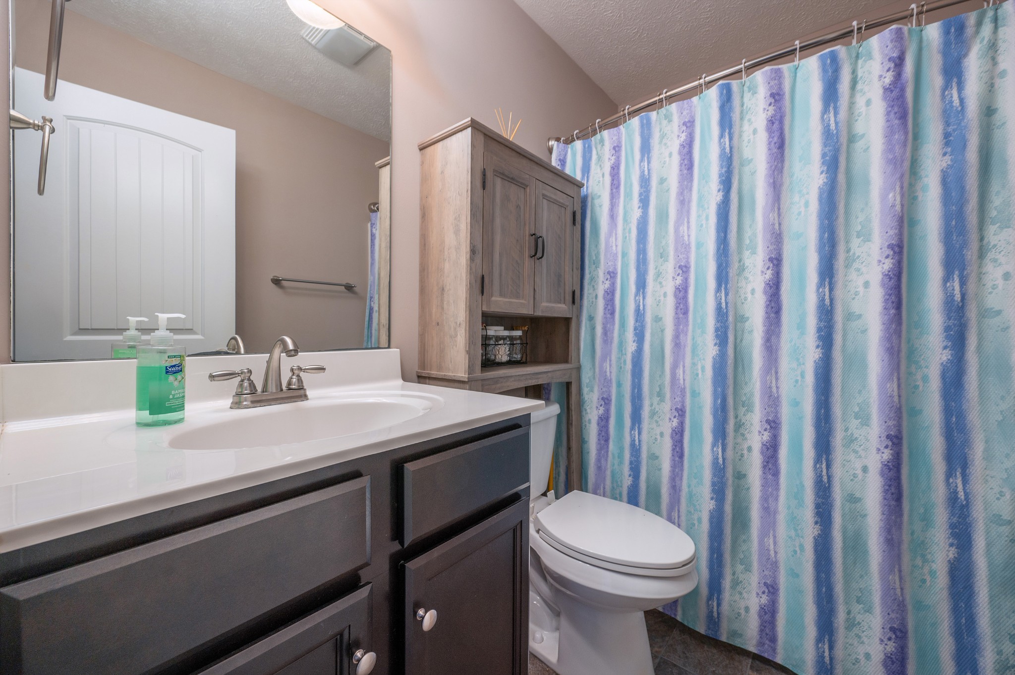 2995 Oak Grove Church Road Bethpage, TN 37022 - Photo 17 of 28 a bathroom with a sink a toilet a mirror and shower curtain