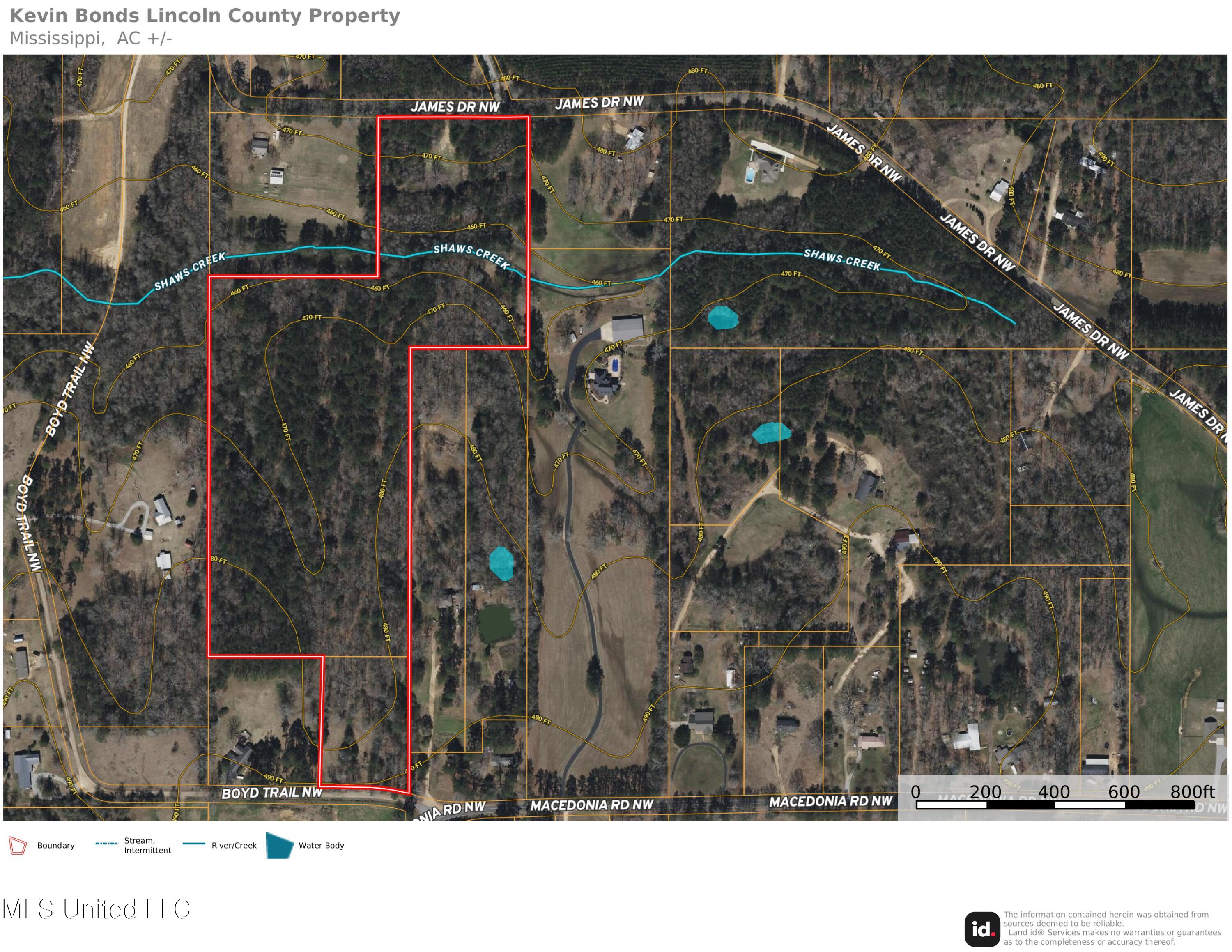 Northwest Boyd Trail Northwest Brookhaven, MS 39601 - Photo 58 of 59 Bonds 27 acres Contour map