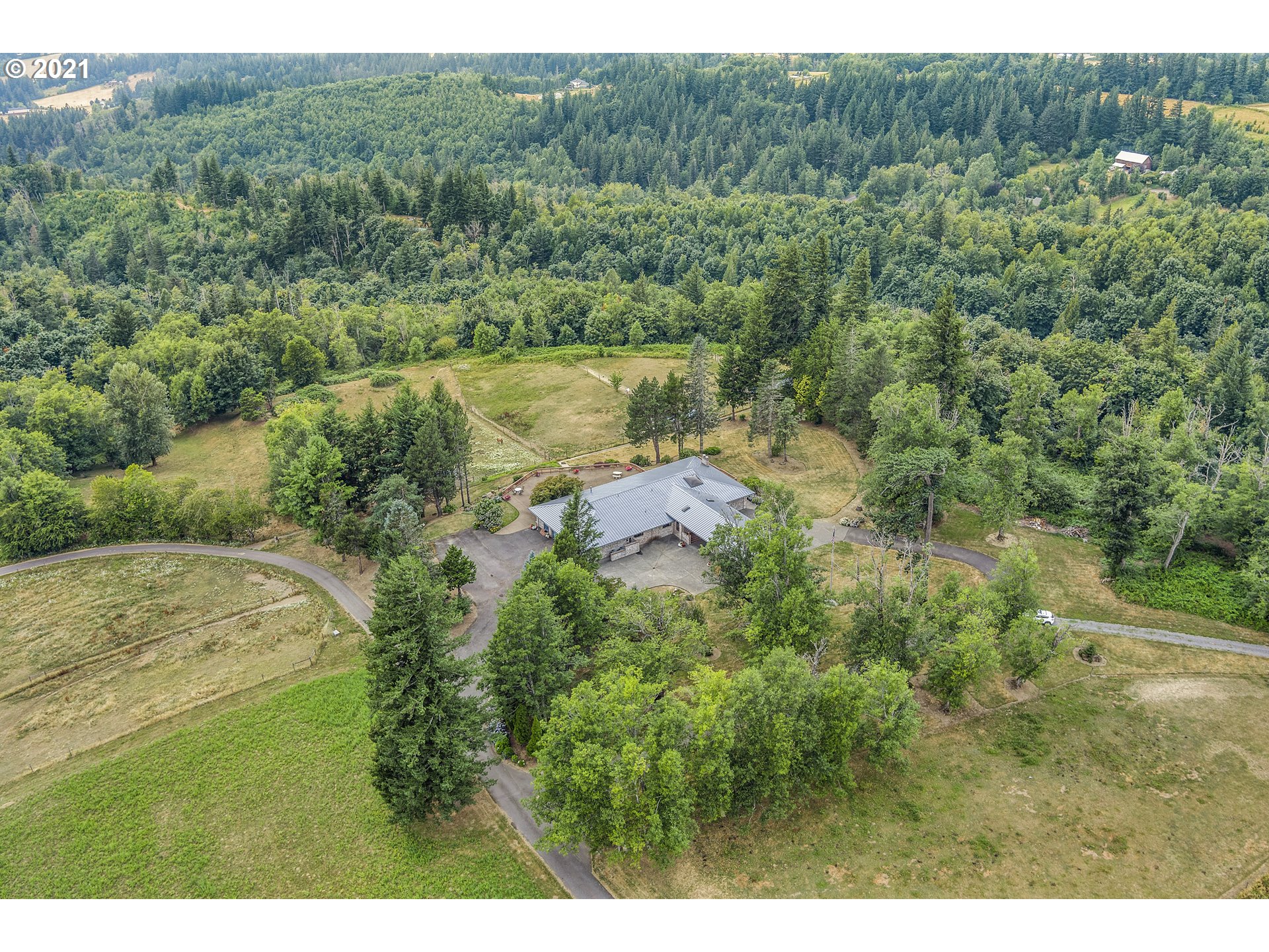 201 Northeast Salzman Road Corbett, OR 97019 - Photo 4 of 32 a view of a lush green forest with trees and a forest