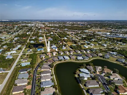 an aerial view of a residential houses with outdoor space
