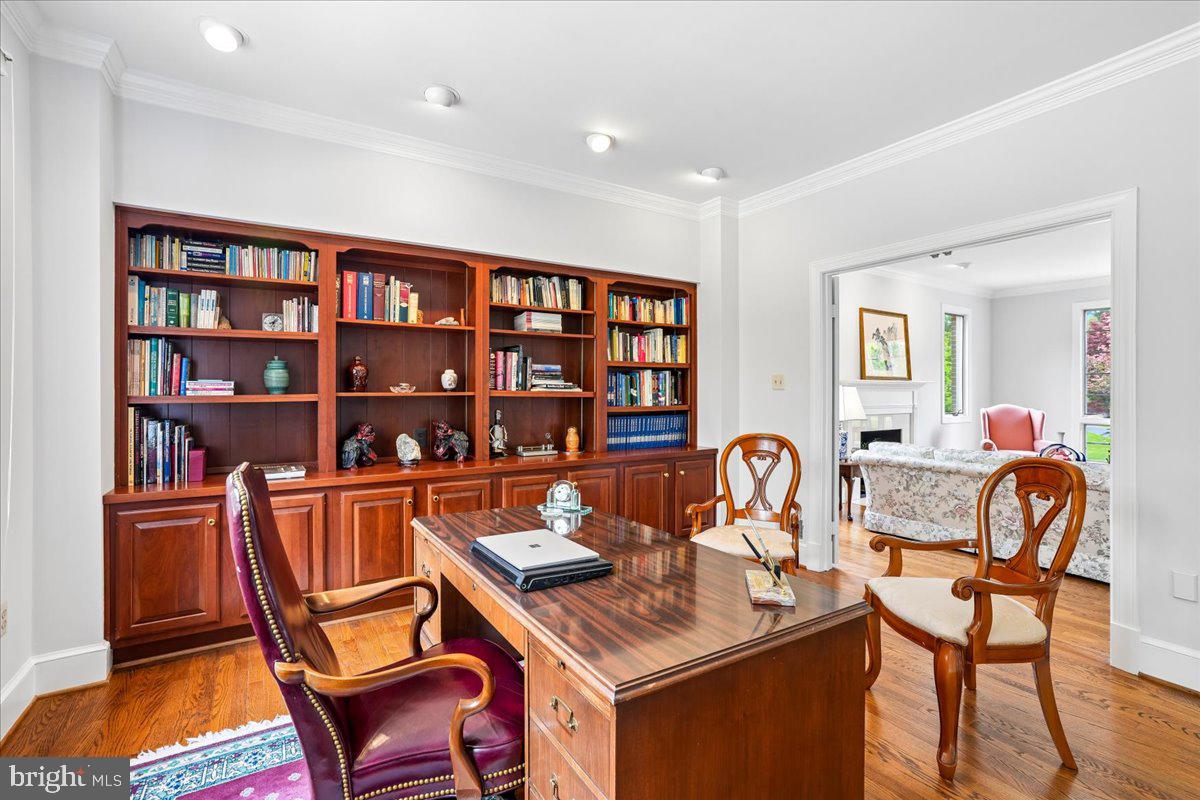 12640 Travilah Road Potomac, MD 20854 - Photo 12 of 56 Your office with built in library wall and backyar