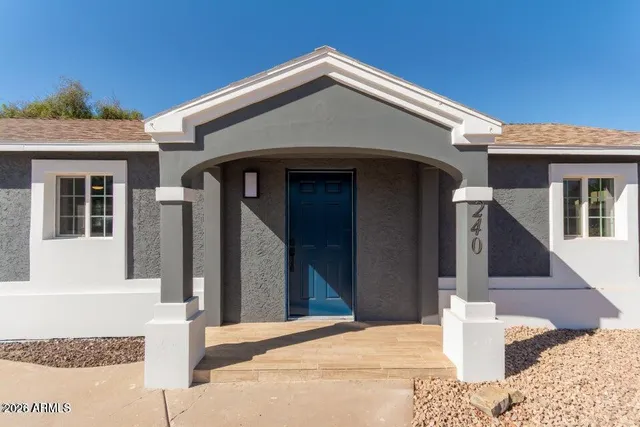 a front view of a house