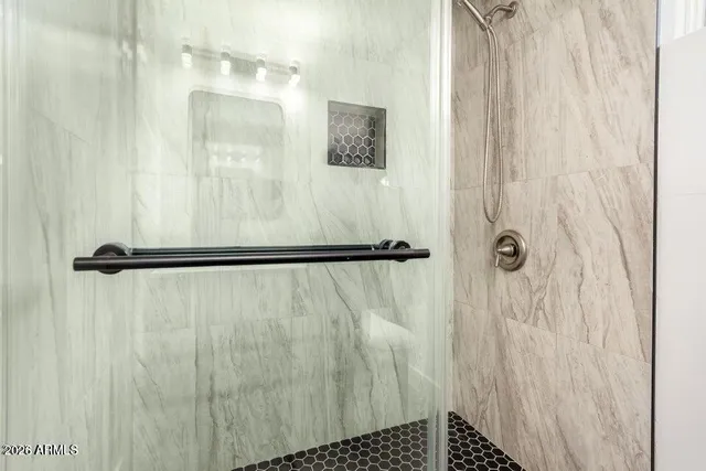 a bathroom with a shower