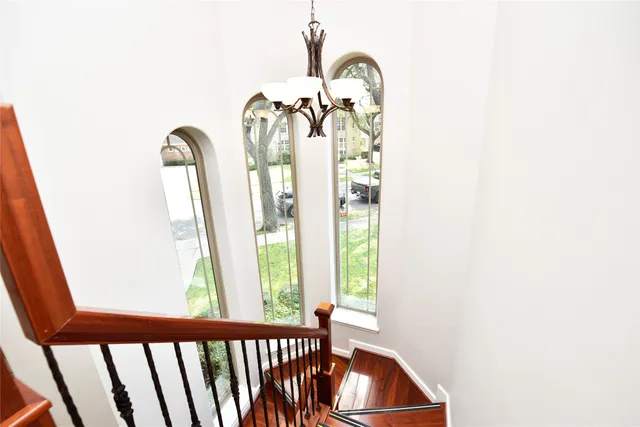 a view of a room with a window