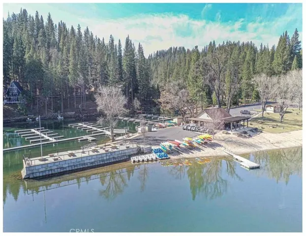 a view of lake with mountain
