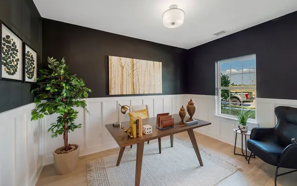 a living room with furniture