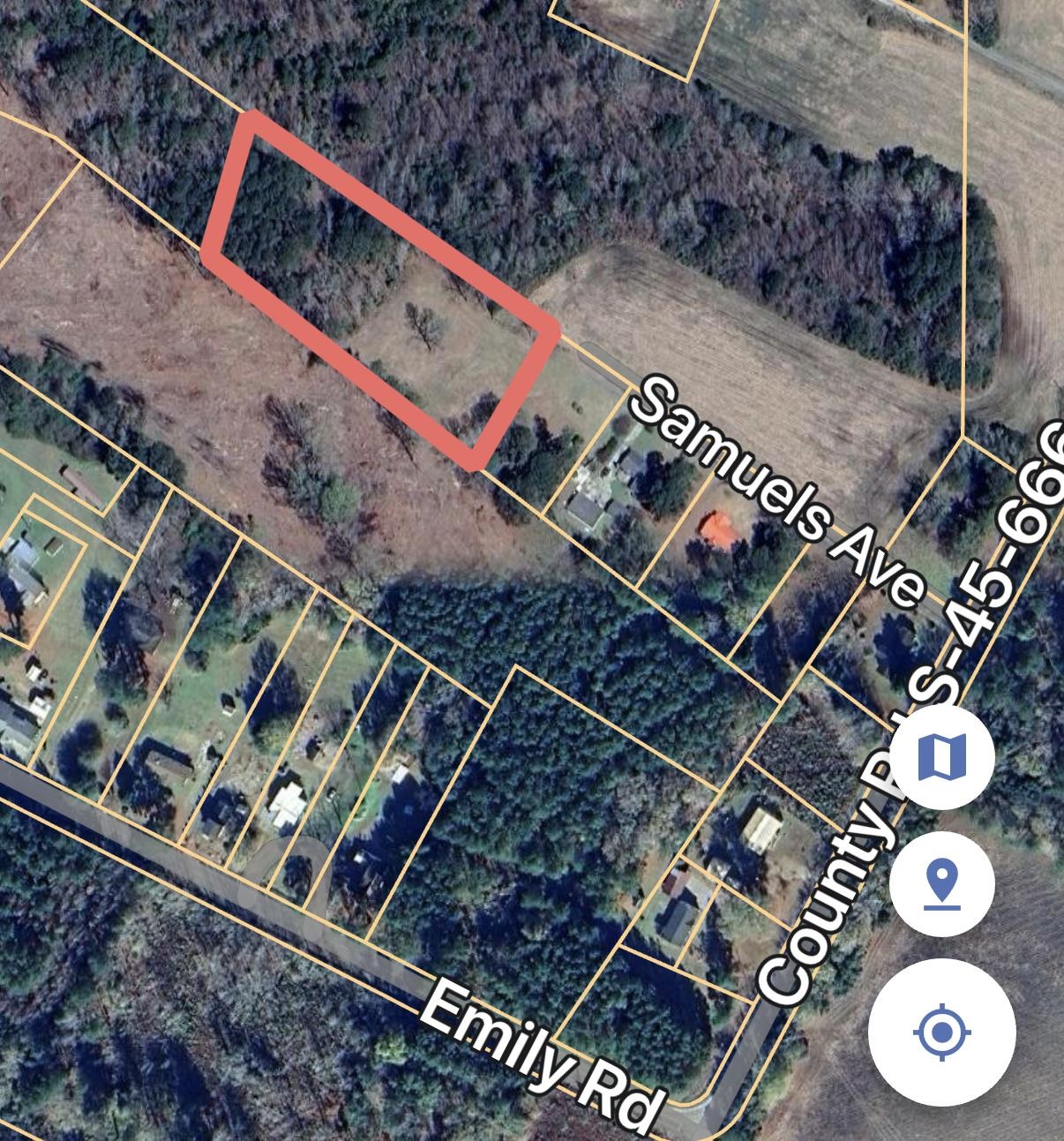 Tbd Samuels Avenue Salters, SC 29590 - Photo 8 of 8 Map / location featuring property parcel outlined