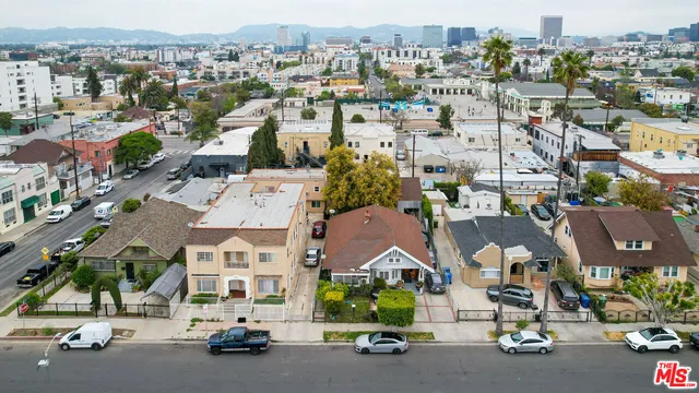 an aerial view of multiple house