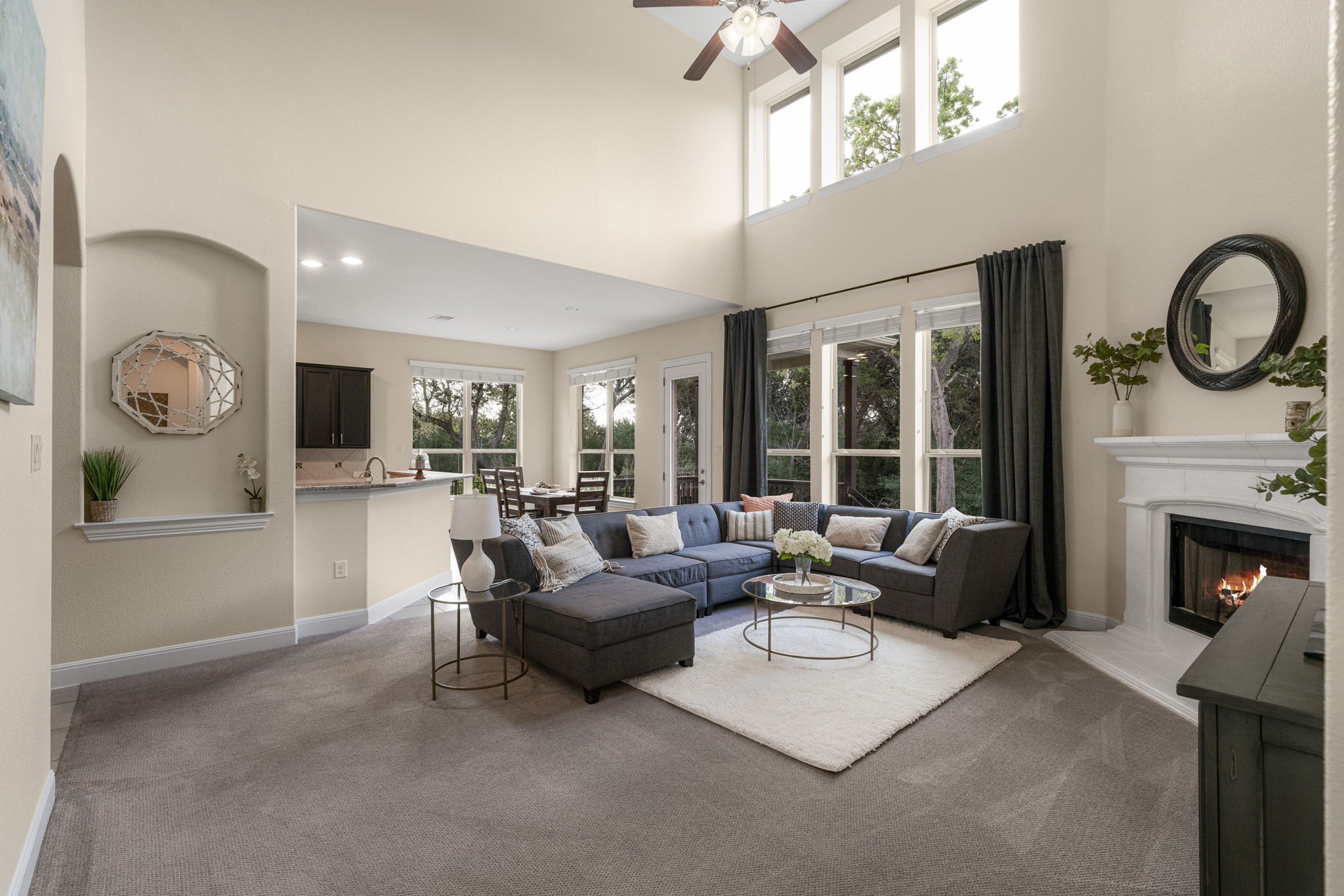 1606 Flint Rock Loop Driftwood, TX 78619 - Photo 6 of 40 Living space has high ceilings and lots of natural light.