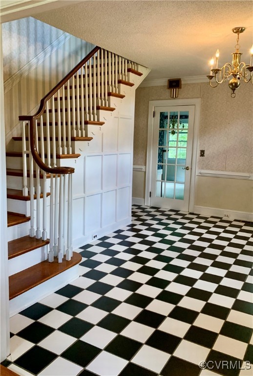 3237 Huntington Trail Cascade, VA 24069 - Photo 18 of 30 Staircase featuring a textured ceiling, crown mold