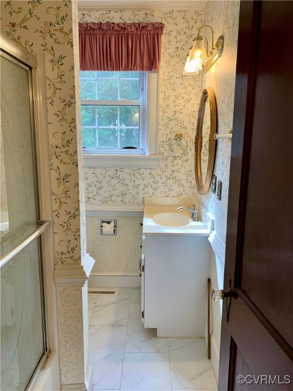 3237 Huntington Trail Cascade, VA 24069 - Photo 23 of 30 Bathroom with vanity and an enclosed shower