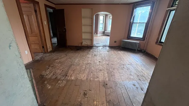 wooden floor in a room