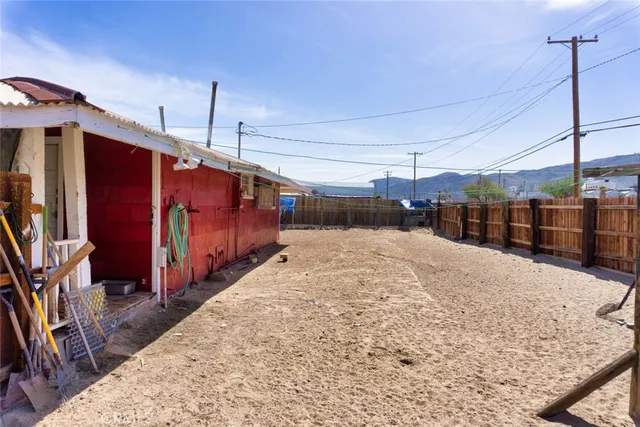 a view of a terrace with a bench