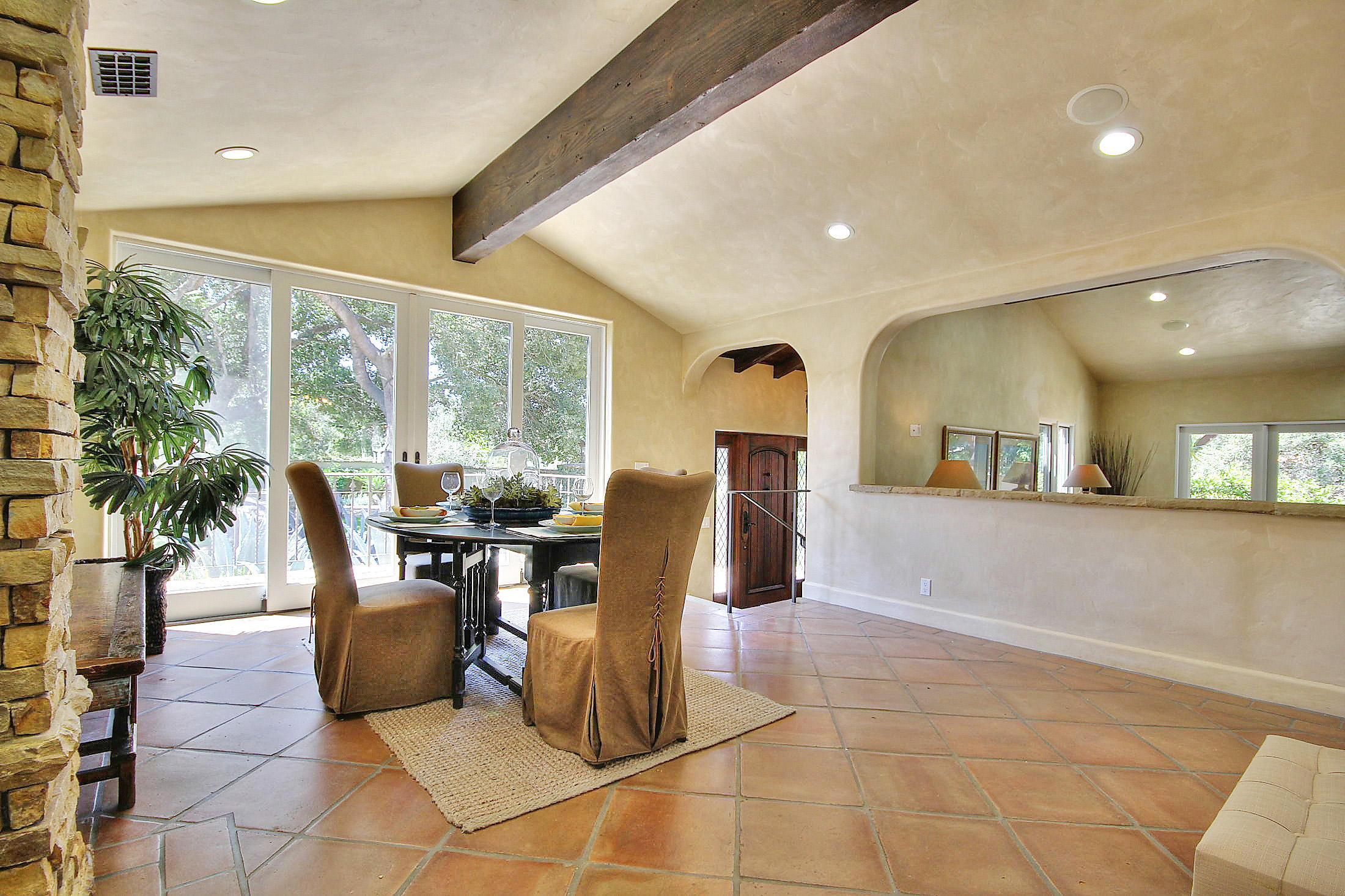 2540 Foothill Road Santa Barbara, CA 93105 - Photo 22 of 45 a view of a dining room with furniture window and outside view