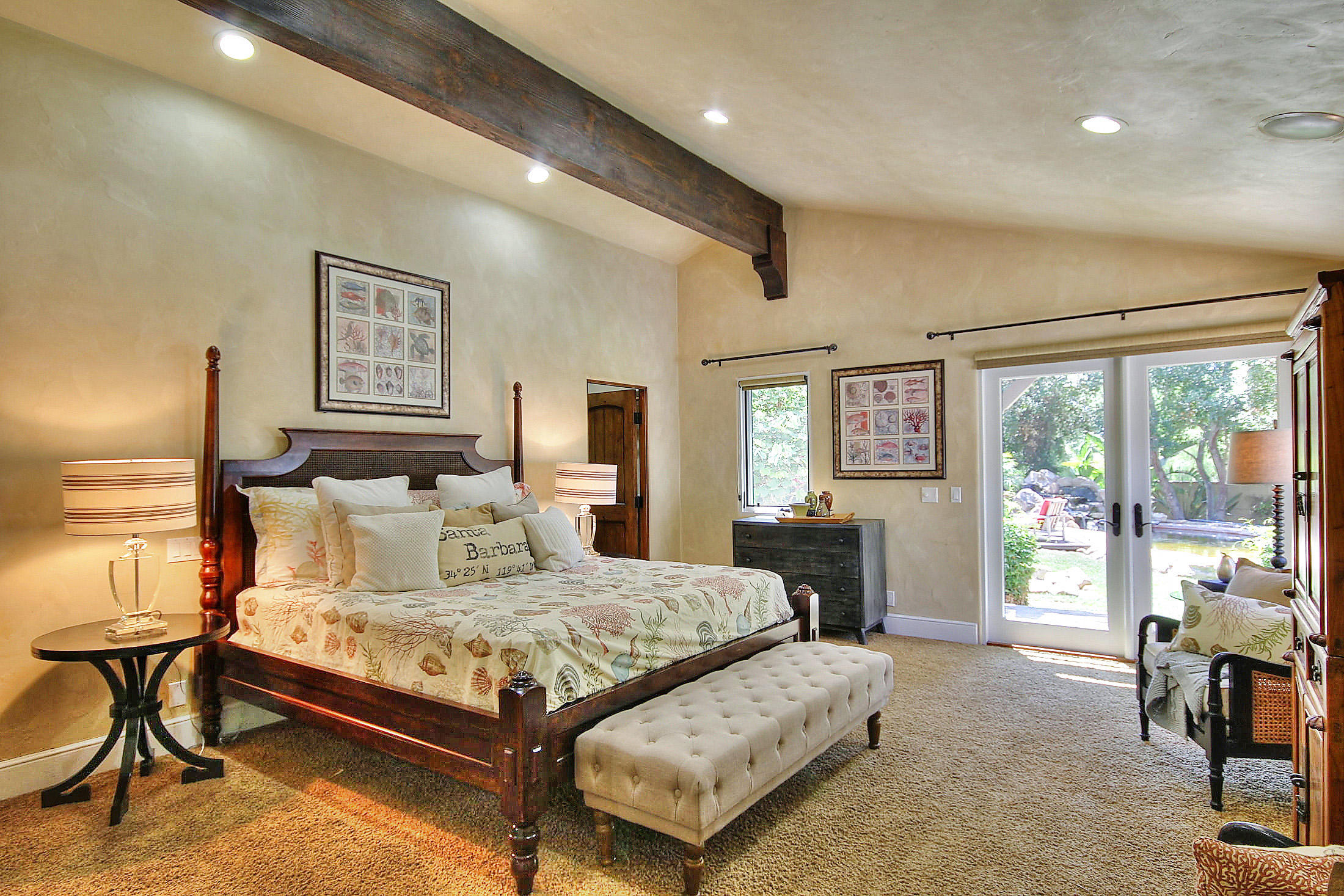 2540 Foothill Road Santa Barbara, CA 93105 - Photo 29 of 45 a bedroom with a large bed and a large window
