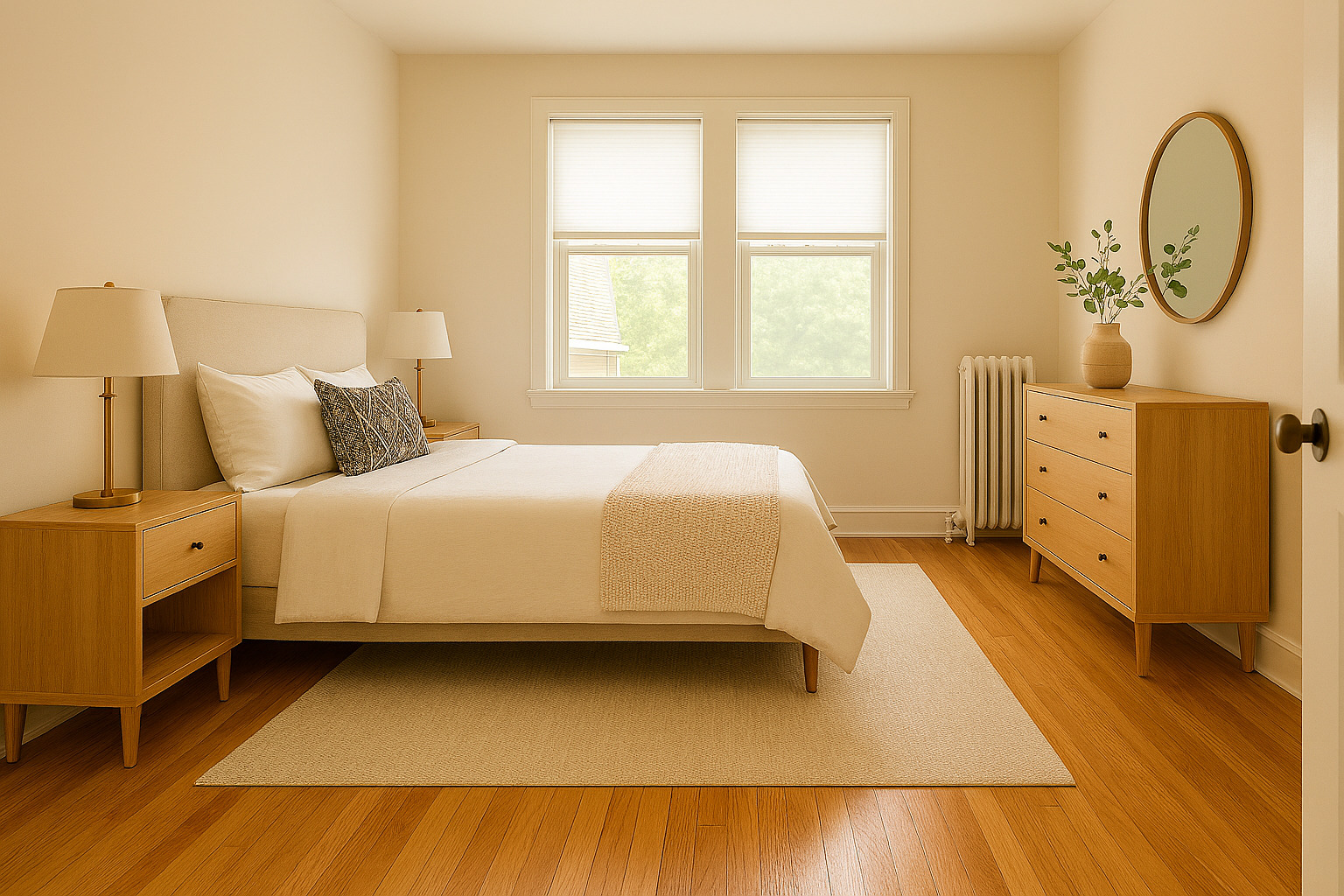 5058 North Claremont Avenue, Unit 2E Chicago, IL 60625 - Photo 4 of 12 a bedroom with a bed and wooden floor