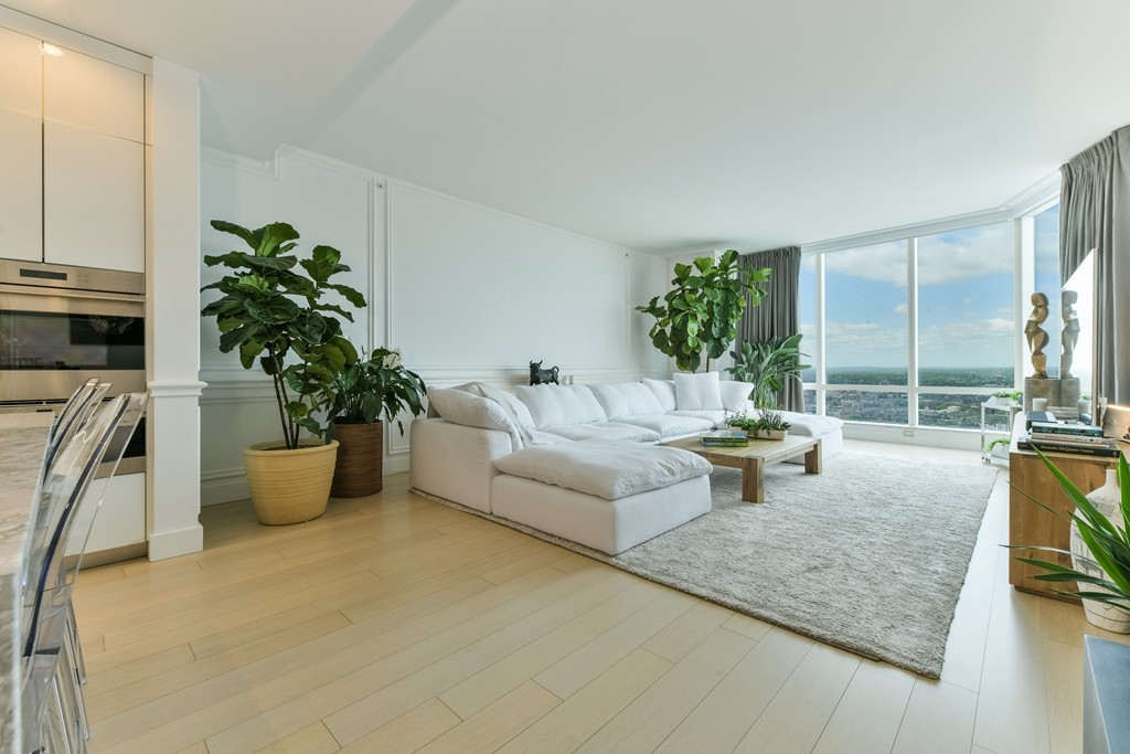 1 Franklin Street, Unit 5201 Boston, MA 02110 - Photo 17 of 23 a living room with furniture and a potted plant