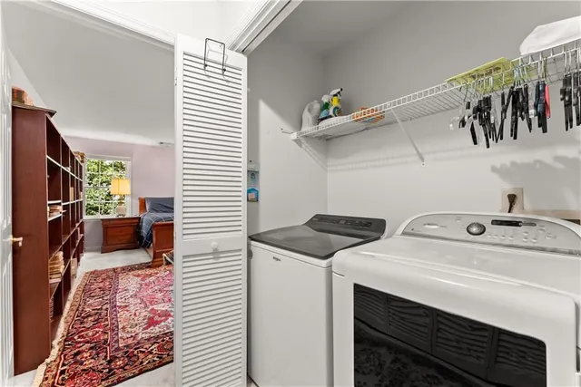 a view of a room with chairs