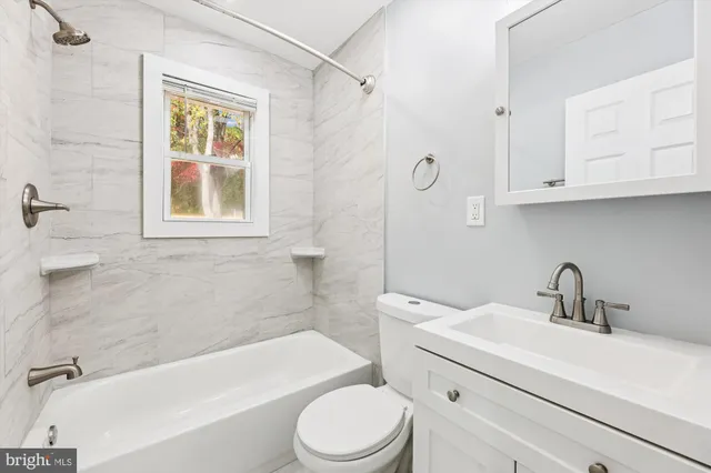 a bathroom with a sink a toilet and a bathtub