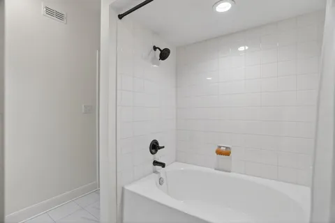 a bathroom with a tub