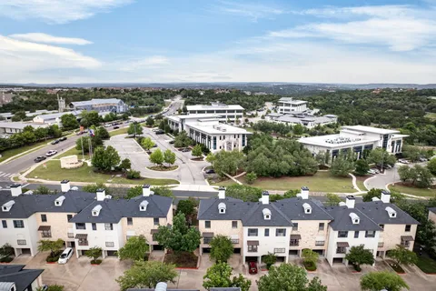 an aerial view of a city
