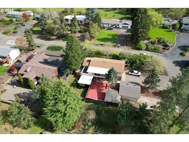 an aerial view of multiple house