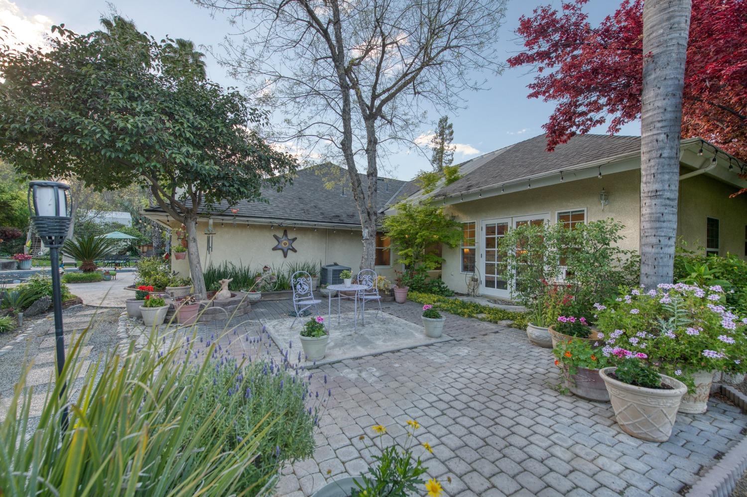 2988 Enterprise Avenue Clovis, CA 93619 - Photo 55 of 99 a view of a backyard with potted plants and a large tree