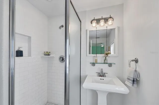 a ocean view with a garden