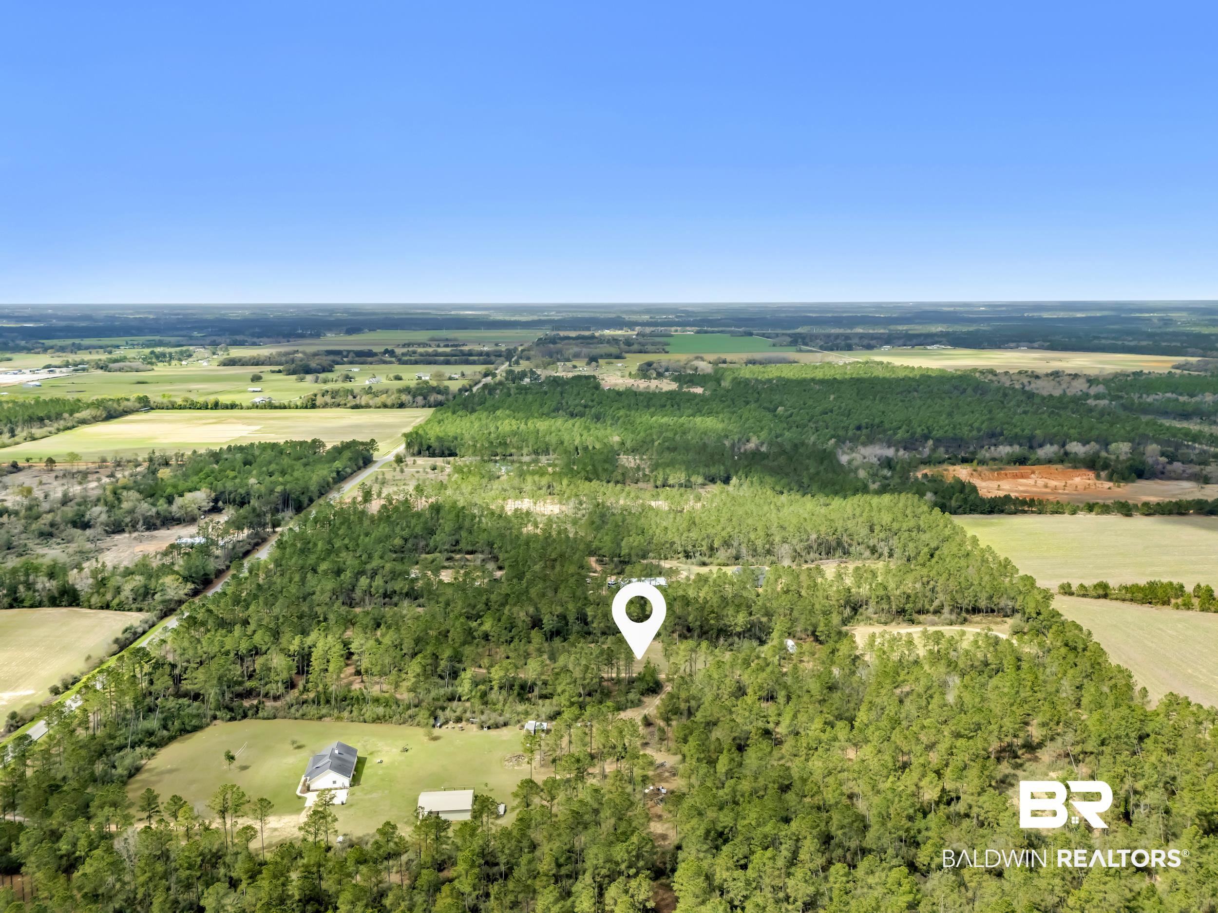 0 Gardner Road Elberta, AL 36530 - Photo 5 of 19 Aerial view of sparsely populated area with farmland