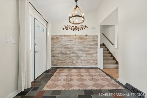 a view of an entryway with staircase