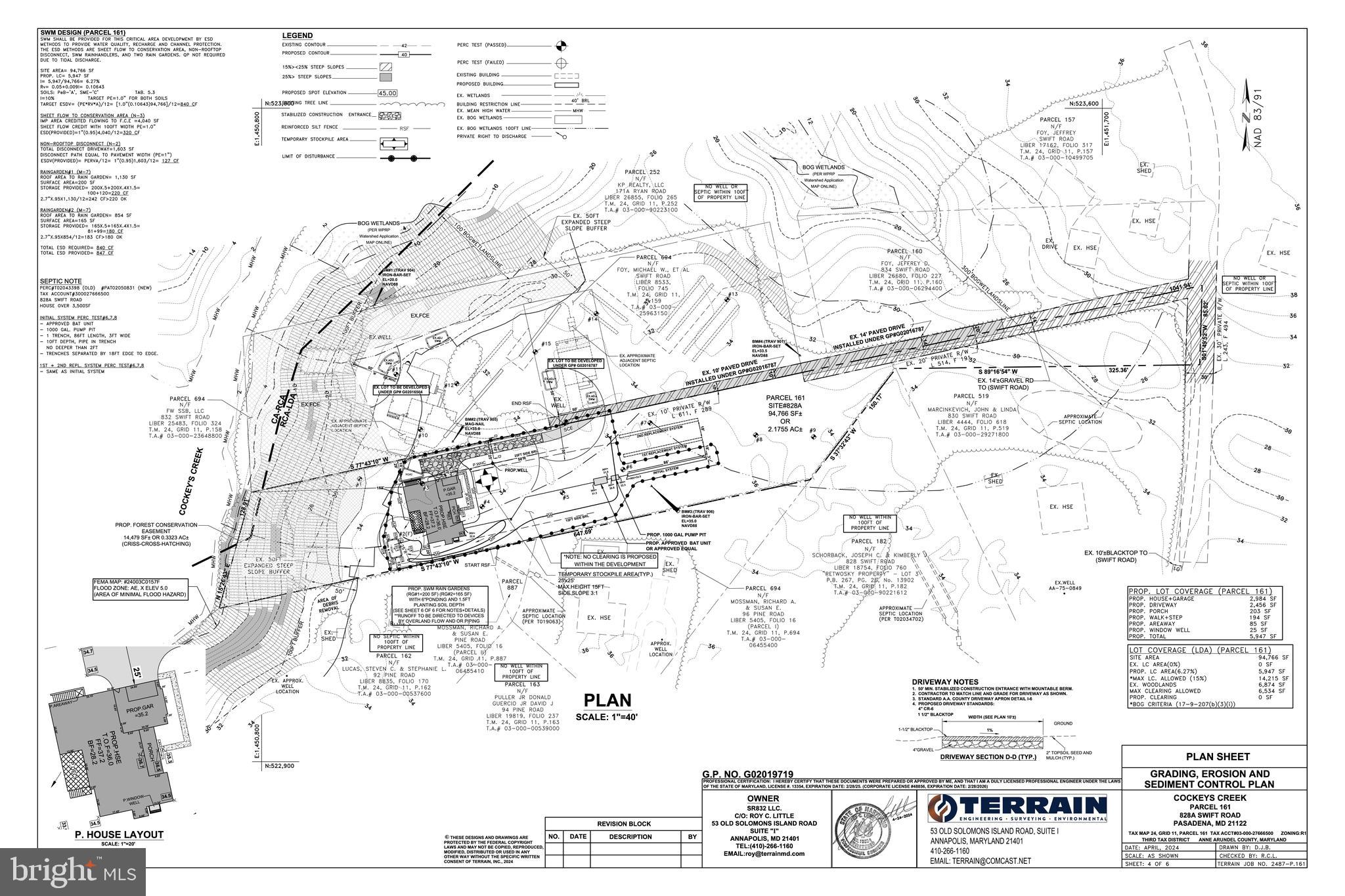 828 Swift Road Pasadena, MD 21122 - Photo 38 of 38 Approved Grading Plan