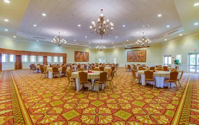 a view of a dining area with furniture