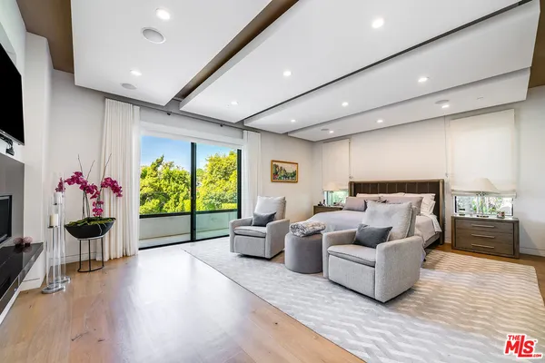 a living room with furniture potted plant and a flat screen tv