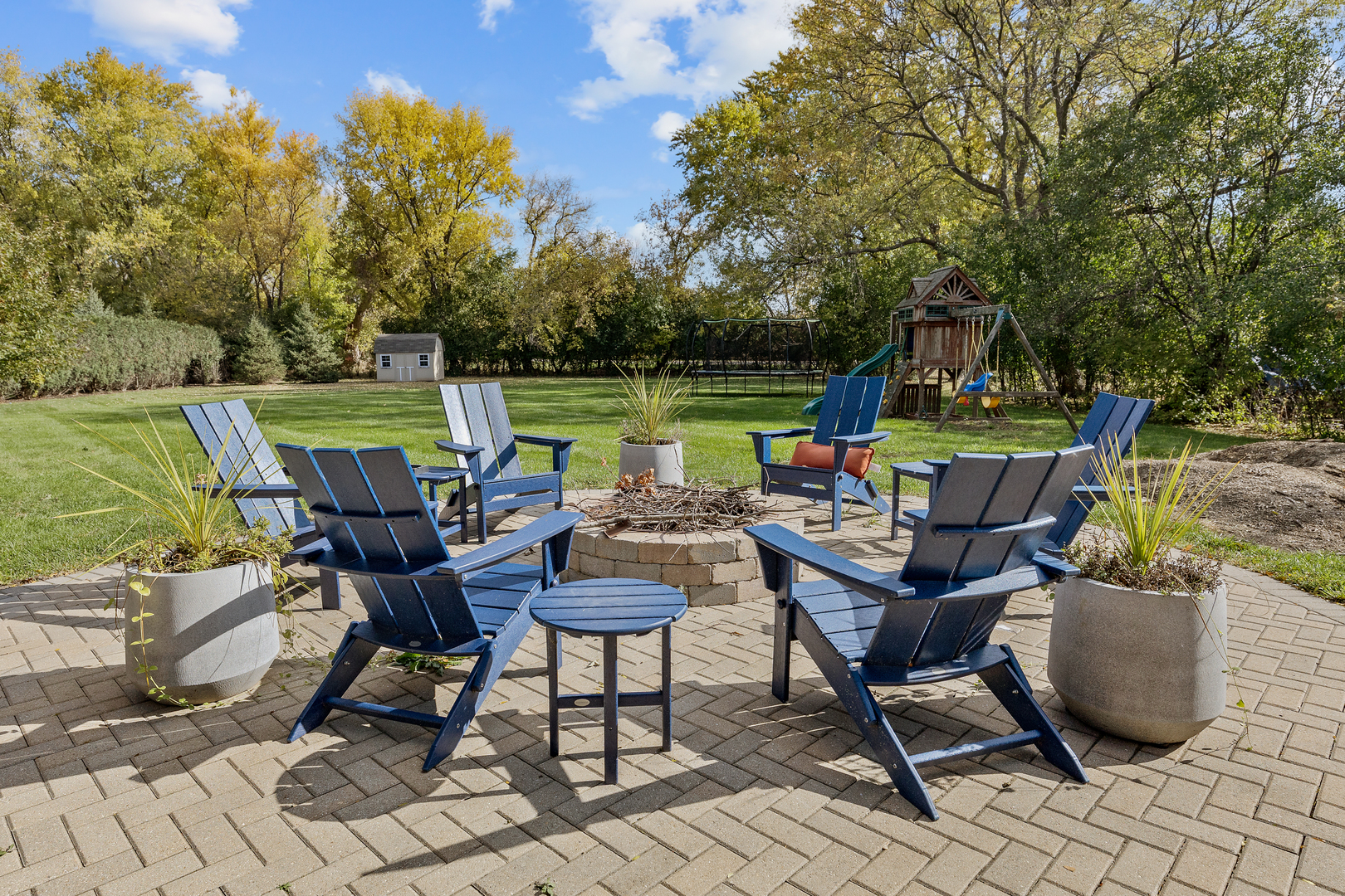 2544 Rfd Shenandoah Lane Long Grove, IL 60047 - Photo 7 of 10 a view of backyard with outdoor seating and barbeque oven