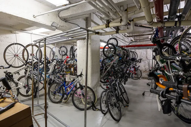 a view of a bike storage area
