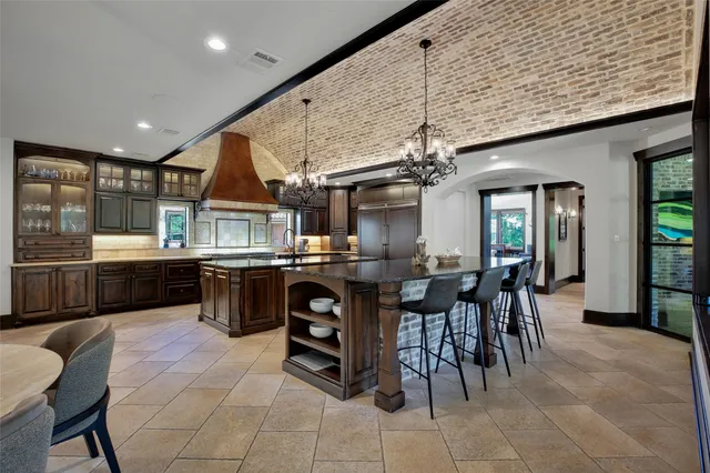a kitchen with lots of counter top space