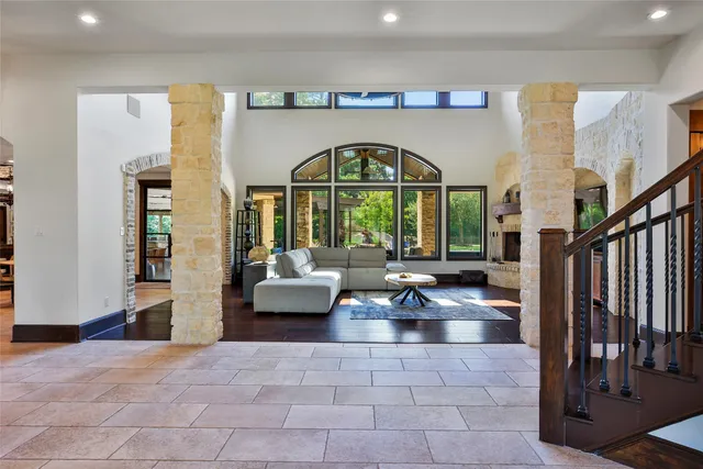 a picture of a room with wall painting