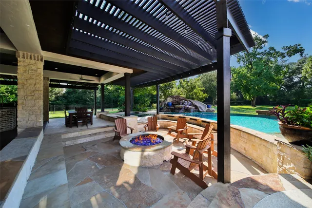 a view of swimming pool with a patio