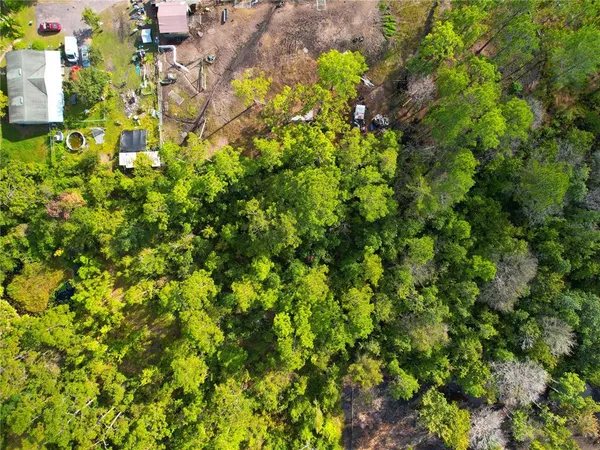 a view of a garden with a building
