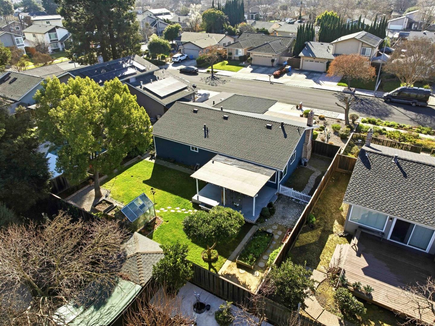 925 Blake Court Gilroy, CA 95020 - Photo 27 of 30 an aerial view of a house with a garden