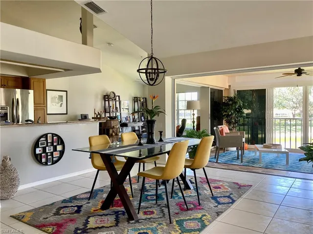 a view of a dining room and livingroom