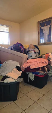 a living room with furniture