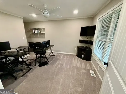 a living room with furniture and a couch