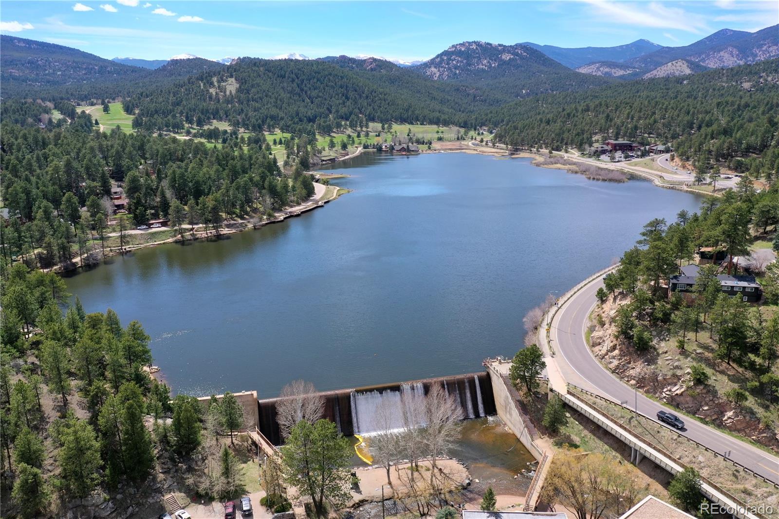 4690 Highway 73 Evergreen Co 80439 Evergreen, CO 80439 - Photo 11 of 34 an aerial view of residential house with outdoor space and river