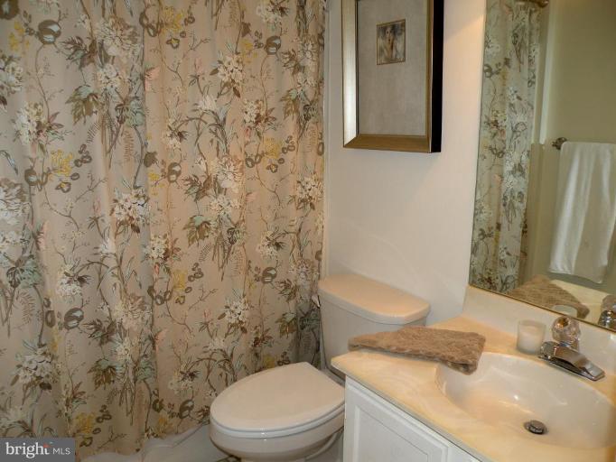 820 William Street, Unit 102 Baltimore, MD 21230 - Photo 10 of 14 a bathroom with a granite countertop toilet sink and mirror