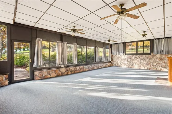 a view of a indoor garage