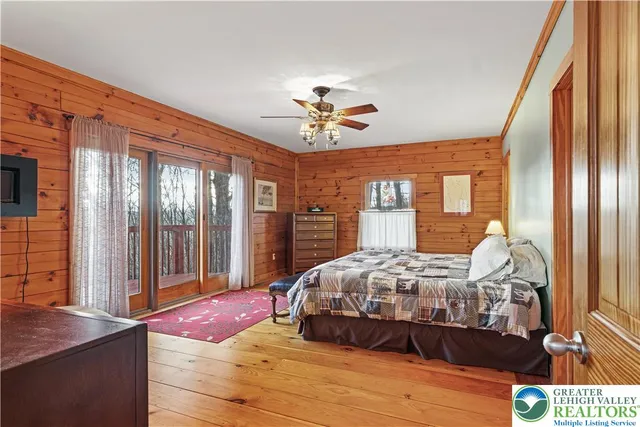 a view of a lake with a city