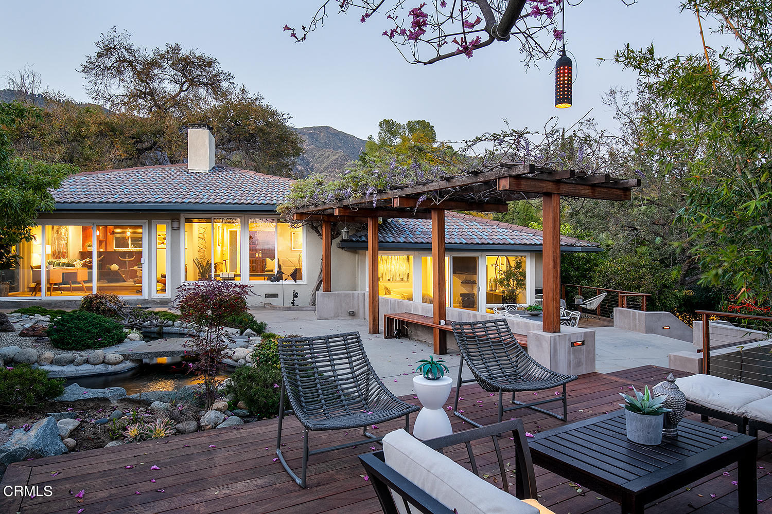 1400 Edgecliff Lane Pasadena, CA 91107 - Photo 14 of 43 a front view of a house with garden and outdoor seating