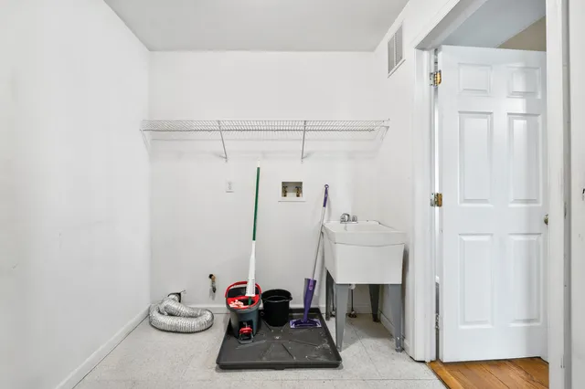 a view of a gallery with storage